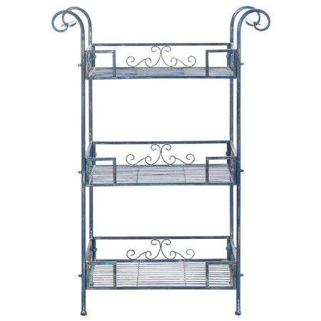 Safavieh 28.3 x 12.3 x 42.3 in. Noreen Antique Blue 3 Tier Shelf PAT5006C